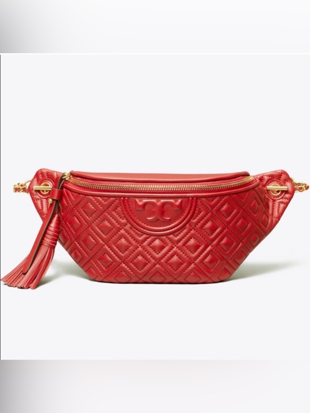 Tory Burch Fleming Quilted Leather Belt Bag Red Apple NWT